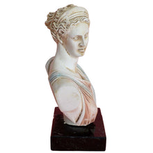 Load image into Gallery viewer, Artemis Goddess of Hunt bust statue on marble base - Diana Mistress of Animals