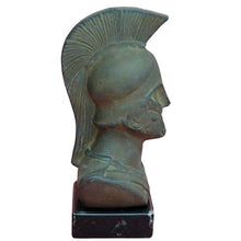 Load image into Gallery viewer, Leonidas small head bust on marble base - King of the Spartans Ultimate Warrior
