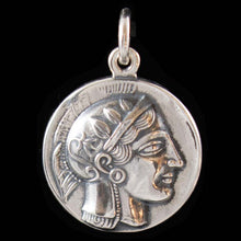 Load image into Gallery viewer, Athens Tetradrachm - Goddess Athena & Owl of Wisdom Large Silver Pendant