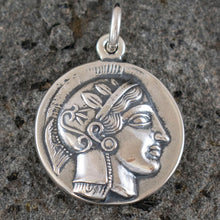 Load image into Gallery viewer, Athens Tetradrachm - Goddess Athena & Owl of Wisdom Large Silver Pendant