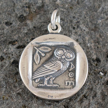 Load image into Gallery viewer, Athens Tetradrachm - Goddess Athena & Owl of Wisdom Large Silver Pendant