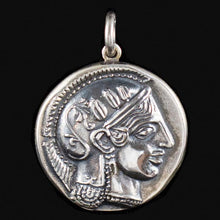 Load image into Gallery viewer, Athens Dekadrachm - Goddess Athena & Owl of Wisdom X-Large Silver Pendant