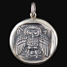 Load image into Gallery viewer, Athens Dekadrachm - Goddess Athena & Owl of Wisdom X-Large Silver Pendant