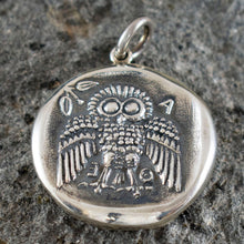 Load image into Gallery viewer, Athens Dekadrachm - Goddess Athena & Owl of Wisdom X-Large Silver Pendant