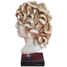 Load image into Gallery viewer, Medusa small head bust on marble base - Medousa - Snake Lady - Serpent Monster