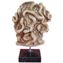 Load image into Gallery viewer, Medusa small head bust on marble base - Medousa - Snake Lady - Serpent Monster
