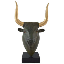 Load image into Gallery viewer, Minoan Bull Bronze Head statue - Minoan Art - Ancient Crete Knossos