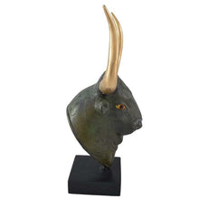 Load image into Gallery viewer, Minoan Bull Bronze Head statue - Minoan Art - Ancient Crete Knossos