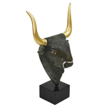 Load image into Gallery viewer, Minoan Bull Bronze small Head - Minoan Art - Knossos - Ancient Crete Greece