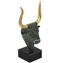 Load image into Gallery viewer, Minoan Bull mini Bronze Head - Minoan Art - Ancient Crete Knossos - Greece