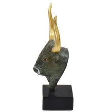 Load image into Gallery viewer, Minoan Bull mini Bronze Head - Minoan Art - Ancient Crete Knossos - Greece
