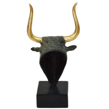 Load image into Gallery viewer, Minoan Bull mini Bronze Head - Minoan Art - Ancient Crete Knossos - Greece