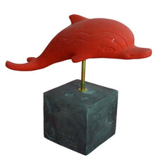 Load image into Gallery viewer, Minoan Dolphin Red figurine - Casting stone - Ancient and Modern Abstract Art