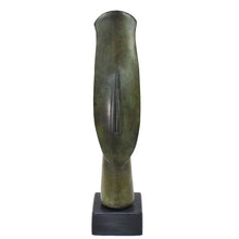 Load image into Gallery viewer, Cycladic Bronze Head on marble base - Ancient Abstract Art statue - Simplicity