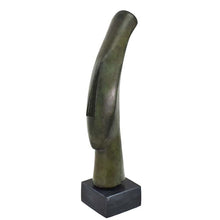 Load image into Gallery viewer, Cycladic Bronze Head on marble base - Ancient Abstract Art statue - Simplicity