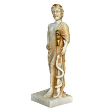 Load image into Gallery viewer, Asclepius God of Medicine and Healing small Alabaster aged statue - Health God