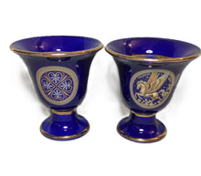Load image into Gallery viewer, Pegasus and Helmet Design Pythagorean 2 cups high quality set Pythagoras blue