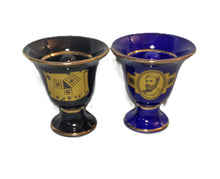 Load image into Gallery viewer, Pythagorean Cup fair cup of justice set 2 cups set Pythagoras color blue black