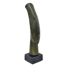 Load image into Gallery viewer, Cycladic Bronze Head on marble base - Ancient Abstract Art statue - Simplicity