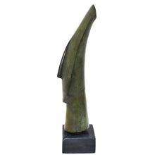 Load image into Gallery viewer, Cycladic Bronze Head on marble base - Ancient Abstract Art statue - Simplicity