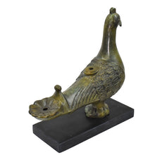 Load image into Gallery viewer, Bronze Oil Lamp with Pigeon on marble base - Ancient Greek Art