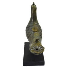 Load image into Gallery viewer, Bronze Oil Lamp with Pigeon on marble base - Ancient Greek Art