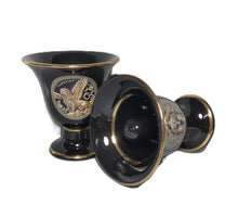 Load image into Gallery viewer, Griffin and Helmet Design Pythagorean 2 cups high quality set Pythagoras black