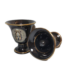 Load image into Gallery viewer, Medusa and Helmet Design Pythagorean 2 cups high quality set Pythagoras black