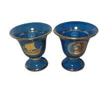 Load image into Gallery viewer, Pythagorean Cup set with Goddess Athena and ancient Greek ship Design 2 cups color petrol