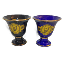 Load image into Gallery viewer, Pythagorean Cup fair cup of justice set 2 cups set Pythagoras color blue black