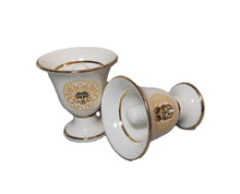 Load image into Gallery viewer, Medusa and Helmet Design Pythagorean 2 cups high quality set Pythagoras white
