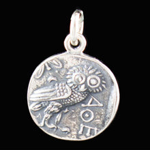Load image into Gallery viewer, Athens Tetradrachm - Goddess Athena & Owl of Wisdom Small Silver Pendant