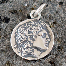 Load image into Gallery viewer, Alexander The Great small silver coin pendant - Macedonia King