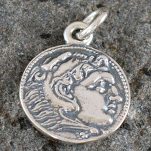Load image into Gallery viewer, Alexander The Great Hercules Small Silver Coin Pendant - Macedonia Vergina King