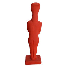 Load image into Gallery viewer, Cycladic Idol Red figurine - Casting stone - Ancient and Modern Abstract Art