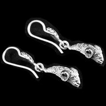 Load image into Gallery viewer, Ram's Head Silver Earrings - Nobility - Ancient Greece