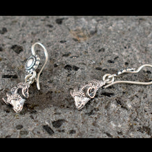 Load image into Gallery viewer, Ram's Head Silver Earrings - Nobility - Ancient Greece