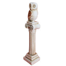 Load image into Gallery viewer, Owl of Athens on Ionic Column statue sculpture - Goddess Athena Symbol of Wisdom