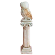 Load image into Gallery viewer, Owl of Athens on Ionic Column statue sculpture - Goddess Athena Symbol of Wisdom