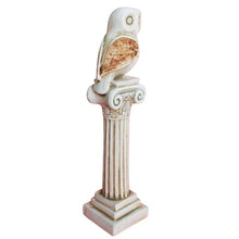 Load image into Gallery viewer, Owl of Athens on Ionic Column statue sculpture - Goddess Athena Symbol of Wisdom