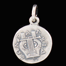 Load image into Gallery viewer, Chalkidian League God Apollo & Lyre Small Silver Pendant - Olympian God