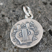 Load image into Gallery viewer, Chalkidian League God Apollo & Lyre Small Silver Pendant - Olympian God