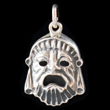 Load image into Gallery viewer, Ancient Greek Theater Silver Drama Mask Silver Pendant - Tragedy