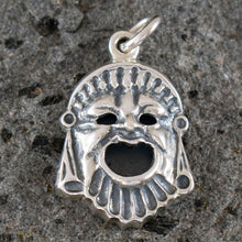 Load image into Gallery viewer, Ancient Greek Theater Silver Comedy Mask Silver Pendant