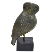 Load image into Gallery viewer, Owl of Wisdom Bronze statue figurine - Goddess Athena symbol - Athens