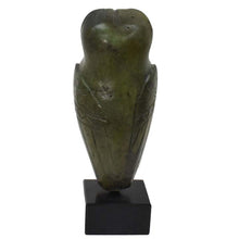 Load image into Gallery viewer, Owl of Wisdom Bronze statue on marble base - Goddess Athena symbol