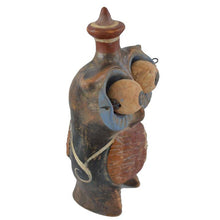 Load image into Gallery viewer, Owl of wisdom small clay statue with crazy eyes