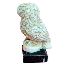 Load image into Gallery viewer, Owl of wisdom small statue on marble base - Goddess Athena - Protector of Athens
