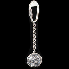 Load image into Gallery viewer, Athens Tetradrachm - Goddess Athena & Owl of Wisdom Silver Keychain