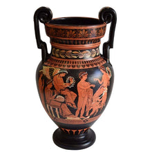Load image into Gallery viewer, Paris &amp; Helen - Heracles &amp; Nike  - Red Figure Volute Krater Vase - Museum Replica
